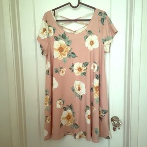 Floral criss criss back dress 3X